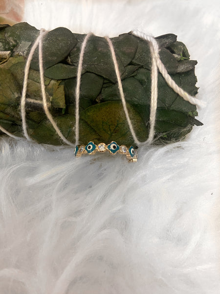 Evil eye gold plated rings