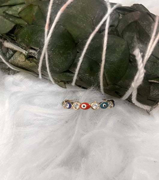 Evil eye gold plated rings