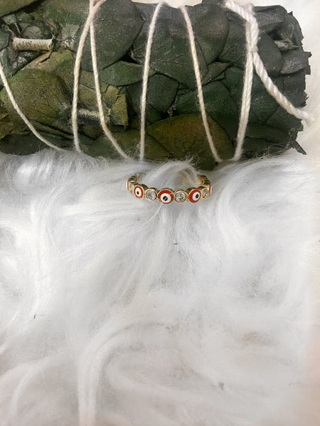 Evil eye gold plated rings