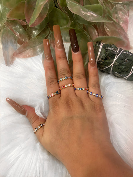 Evil eye gold plated rings