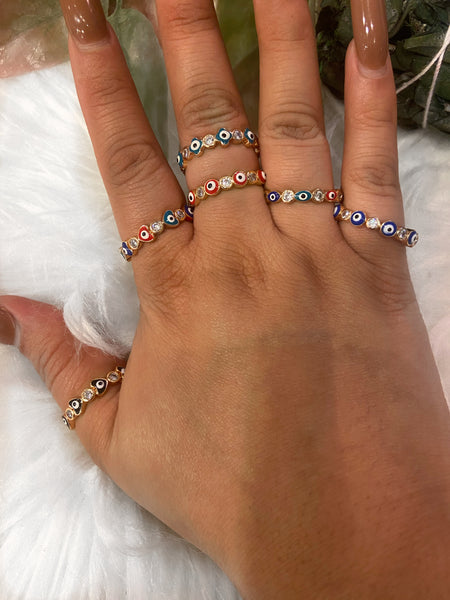 Evil eye gold plated rings