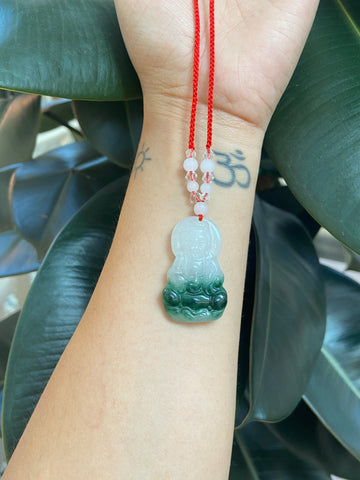 Meditating Buddha Foux Jade Neckless