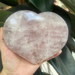 Heart shaped rose quartz crystal