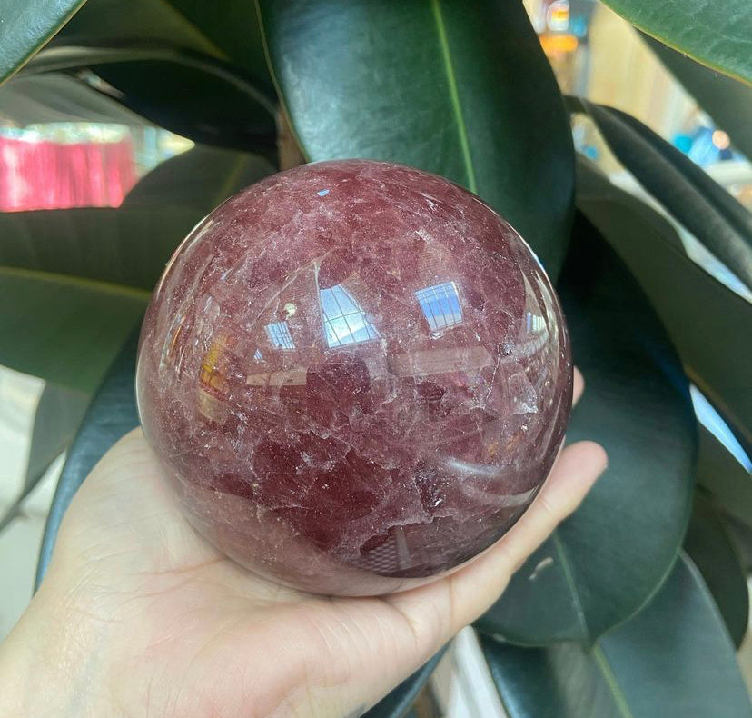 Strawberry Quartz crystal sphere