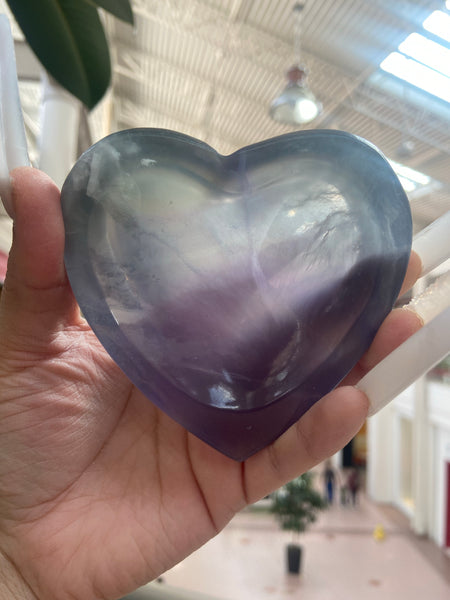 Fluorite heart crystal bowl
