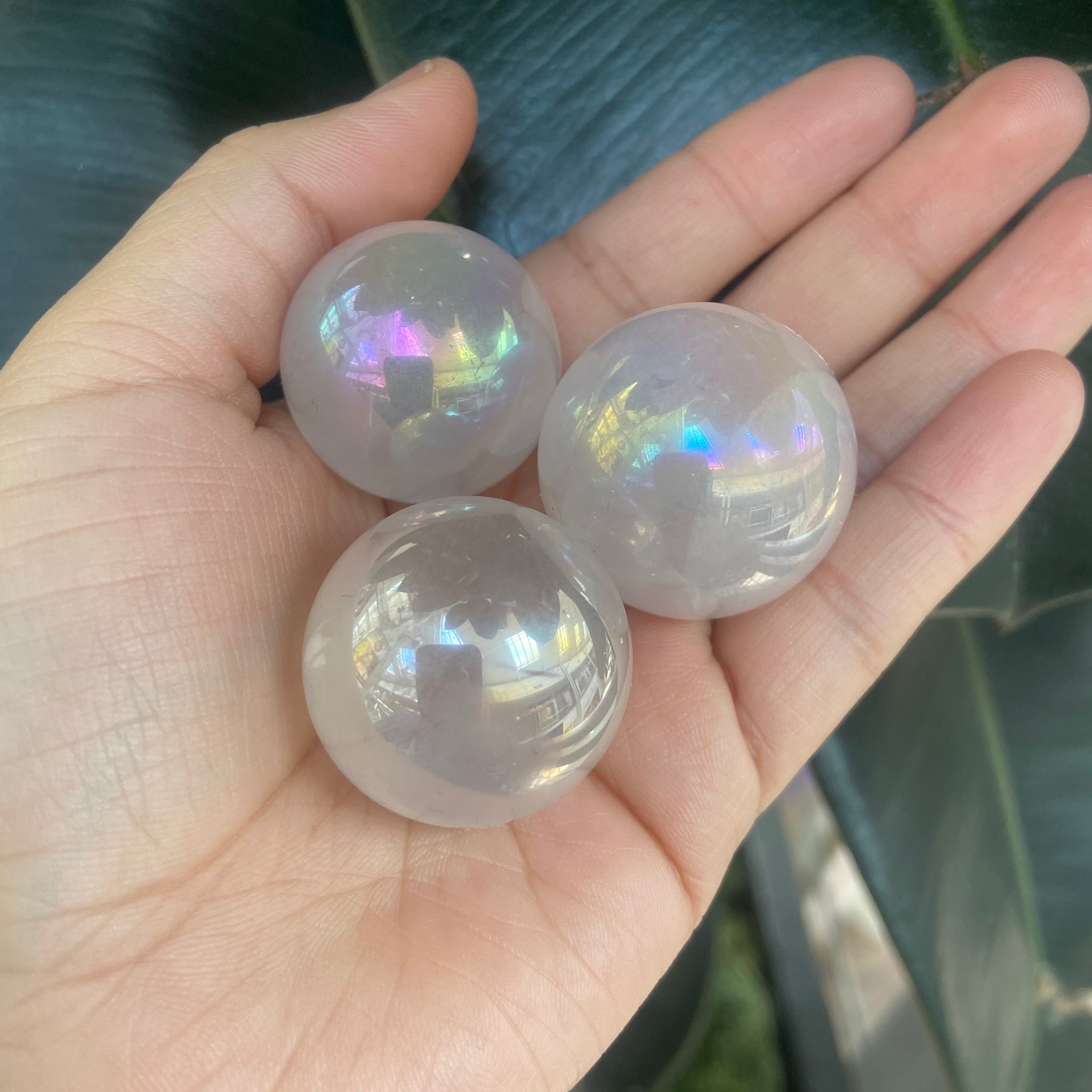 Angel aura quartz  crystal spheres