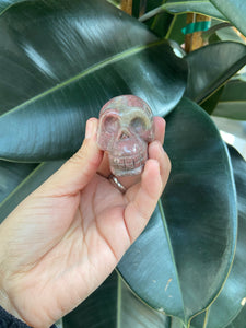 Pink turmaline crystal skull