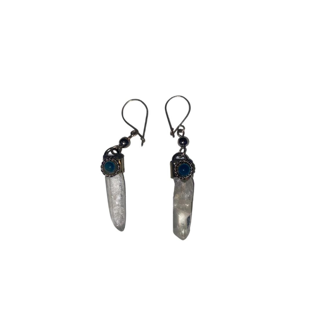 Clear quartz Crystal earrings