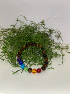 Seven chakras tiger eye crystal bracelets