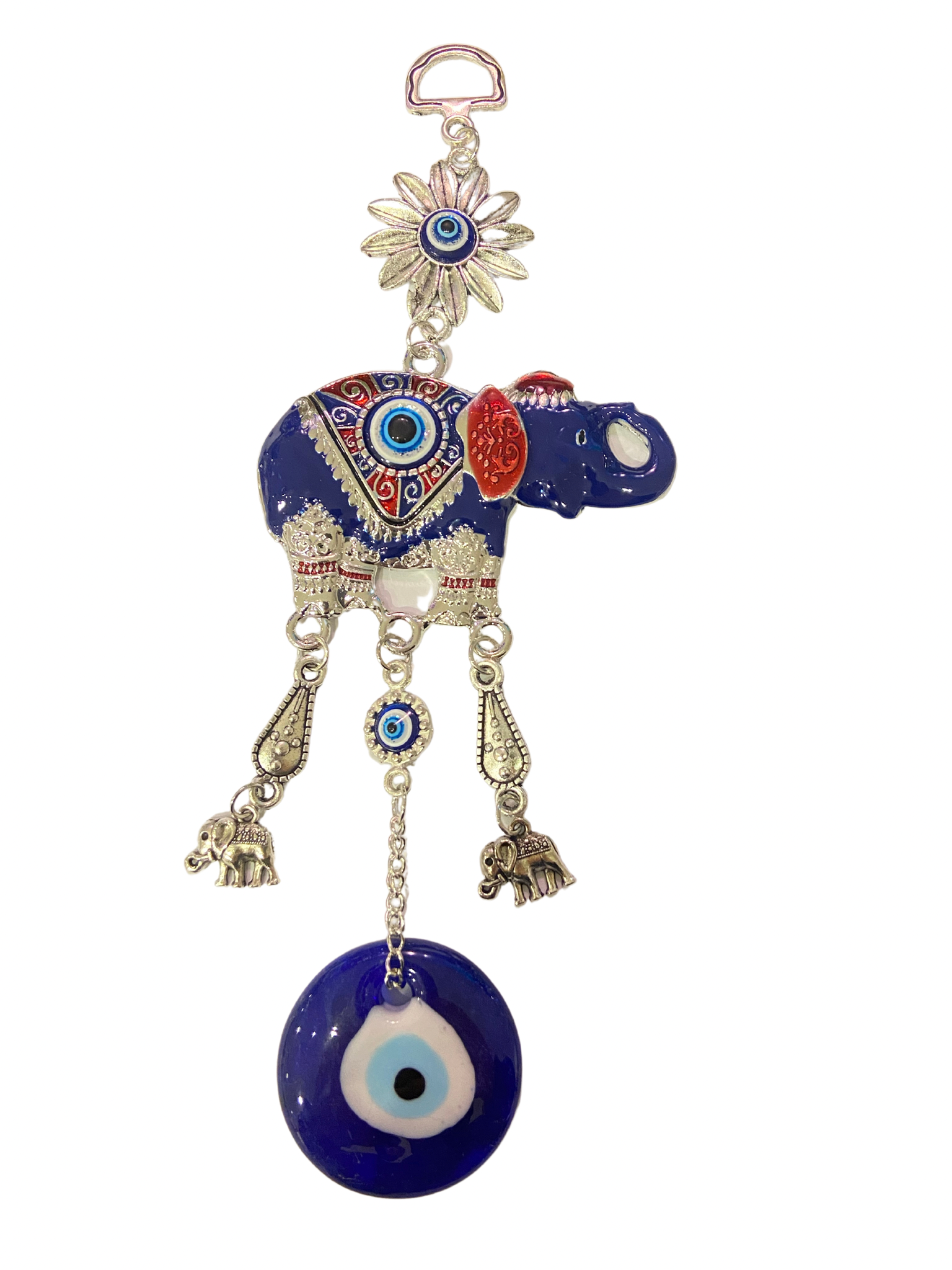 Red and blue Elephant evil eye